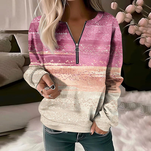 Sudaderas con capucha para mujer, nuevas, de calidad, para otoño, con cuello redondo, cremallera, en amarillo, rojo y azul, estilo urbano, de manga larga - Product Image 4