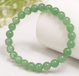Bracelet en perles de quartz aventurine, alliage de métaux précieux, fait main, unisexe, à porter au quotidien, bijoux de mariage et de cadeau - Product Image 1