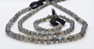 Perles de labradorite naturelle facettées, 5-6 mm, rondes, facettées, pour la création de bijoux, pierres précieuses artisanales en vrac, provenance Inde - Product Image 5