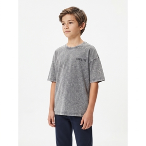T-shirt unisexe pour enfants, dernier design, style décontracté, vintage, effet délavé, épaules tombantes, manches courtes, 100% coton jersey, logo personnalisé - Product Image 5