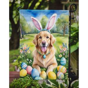 Multicolor Golden Retriever Easter Egg Hunt Garden Flag Buzón Decorativo Patio Banner para Patio Obra de arte para camas de flores Cualquier - Product Image 3