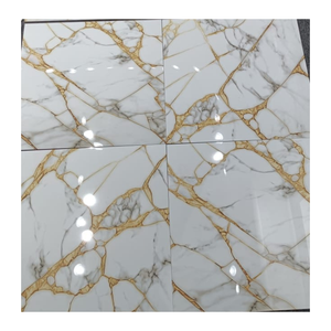 Modernas y Elegantes Baldosas de Porcelana Pulida de 60x60cm, Aspecto Mármol, Resistentes al Ácido, Antideslizantes, para Piso y Pared, Todos los Diseños - Product Image 1