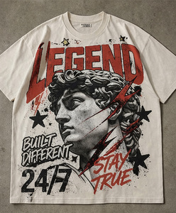 T-shirt graphique surdimensionné personnalisé pour homme, 100 % coton, coupe ample, impression sérigraphique, streetwear - Product Image 6