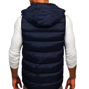 Wholesale <b>Winter</b> Casual Sleeveless Puffer Vest <b>Jacket</b> for Men Soft Lightweight Linen Plain Dyed Sizes Available in Puls Vests - Product Image 3