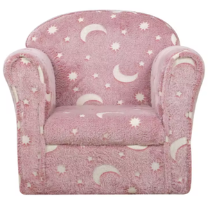 Silla infantil rosa, sillón para niños con diseño de estrellas y luna, relleno de espuma suave, diseño de seguridad antideslizante que brilla en la oscuridad - Product Image 3