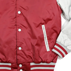 Blouson Bomber Marron et Blanc 2026 Premium Bicolore à Boutons Pression Col en V en Maille Côtelée Doublure Chaude Imperméable Printemps - Product Image 3