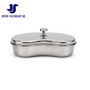 Surgical Kidney Shaped <b>Tray</b> with Lid Stainless Steel Medical Dressing Bowl Instrument Storage Receiver <b>Tray</b> Reusable - Product Image 3