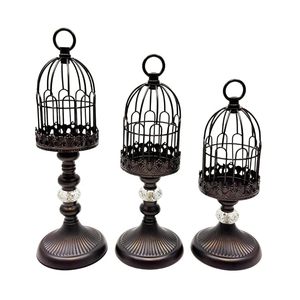 Customized Antique Retro <b>Birdcage</b> Iron Candle Holder Lantern Stand Handmade Heat Resistant Durable <b>Decor</b> Home Wedding Party - Product Image 4