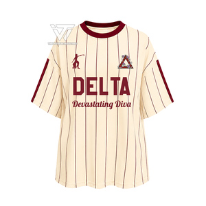 Delta griega al por mayor |   Sigma |   Ropa de la Hermandad Theta, Camiseta Extra Grande Personalizada Sublimada para Mujer, Prendas con Letras Griegas, OEM ODM - Product Image 1