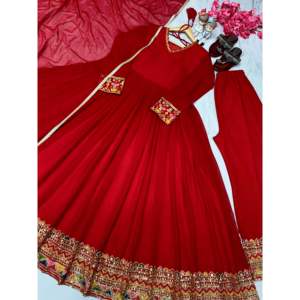 Ensemble de robe Anarkali fantaisie avec dupatta et palazzo pour les occasions spéciales - Taille 2XL - Product Image 2