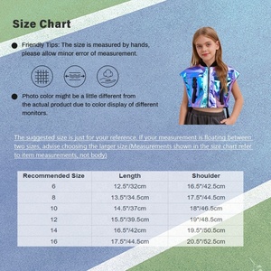 Vêtements de danse de salon pour filles de 6 à 16 ans, veste en métal, hauts pour la danse jazz, les spectacles sur scène et les cours - Product Image 6