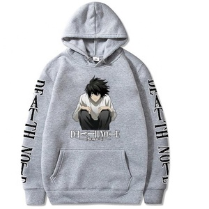Sweat à capuche Death Note Light Yagami Anime pour homme, blanc camouflage, décontracté, en polaire, 100% coton, coupe classique, avec poches, style hiver - Product Image 3