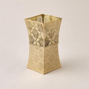 Ornate Gold Filigree Bakhoor Burner Hourglass Metal Incense Censer with Laser Cut Floral Pattern for Oud and Resin - Product Image 5