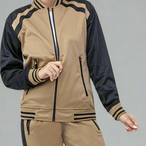 ชุดวอร์มผู้หญิงแบบ Color Blocking แขนยาว ซิปด้านหน้า มีกระเป๋าข้าง สไตล์สปอร์ต ลำลอง ใส่ได้ในฤดูใบไม้ร่วง - Product Image 4