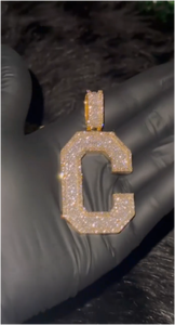 Joyería de Rapero Personalizada de Alta Calidad, Plata 925, Moissanita VVS, Colgante con Inicial de Letra, Estilo Hip Hop - Product Image 3