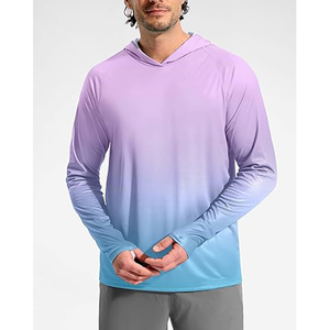 เสื้อเชิ้ตตกปลาแขนยาวผู้ชายไล่เฉดสี มีฮู้ด ป้องกันรังสียูวี UPF 50 แห้งเร็ว - Product Image 1