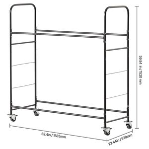 Carrello porta pneumatici in acciaio a 2 ripiani per garage, per stoccaggio ruote pesanti - Product Image 4