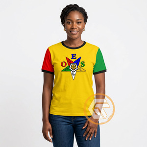 Wholesale Eastern <b>Star</b> Women's Casual Summer T-<b>Shirt</b> 100% Cotton Jersey Breathable V-neck Half Sleeve Regular Fit Eco-Friendly - Product Image 2