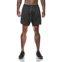 Pantalones Cortos Deportivos para Hombre Ever Glow, Negros, Cintura Media, Transpirables, Tejido de Algodón/Poliéster Ecológico, Impermeables, de Secado Rápido