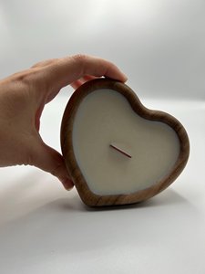 Cuenco de madera artesanal para hacer velas, con forma de corazón, recipiente de madera natural para cera, bandeja decorativa para mesa de granja y decoración de estanterías - Product Image 6
