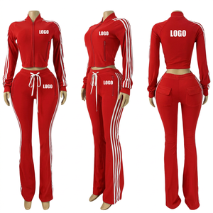 2026Women Velour Tracksuit 2 Piece <b>Set</b> Y2K Striped Zip up Jacket Flare Pants Outfit Vintage Streetwear Casual Sportswear Custom - Product Image 4