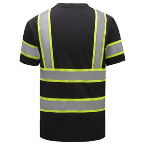 เสื้อยืดแขนสั้นสะท้อนแสงสำหรับผู้ชายรุ่นใหม่ ระบายอากาศได้ดี ผลิตจากโพลีเอสเตอร์ มีกระเป๋า เหมาะสำหรับงานที่ต้องการความปลอดภัย - Product Image 3