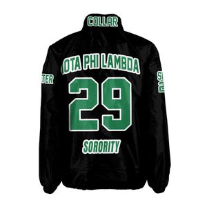 Iota Phi Lambda Women Custom Chapter Varsity Jacket Black Emerald Green Greek Letters Crest Number Year Bomber Coat Personalized - Product Image 6