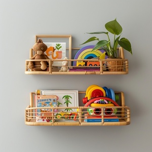 Étagères à livres en rotin naturel tissé de luxe, prix bas, en vente, décoration intérieure, étagère de rangement - Product Image 4
