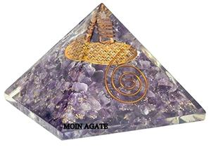 Pierre semi-précieuse naturelle de haute qualité Pyramide d'orgone Agate et cristal d'améthyste Pierre précieuse Protection EMF Mascotte Artisanat - Product Image 1
