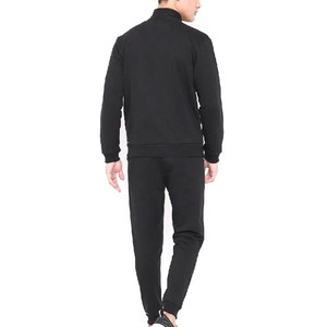 Conjunto Deportivo Negro para Hombre, Manga Larga, Cierre de Cremallera, Color Sólido, Cuello Alto, Pantalones Deportivos, Otoño, Transpirable, con Bloques de Color - Product Image 2