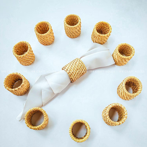 Anillos de Servilleta Redondos de Ratán Estilo Boho, Juego de 6 Piezas, Personalizables, para Guardar Papel de Cocina, Artículos de Mesa al Precio Más Bajo - Product Image 3