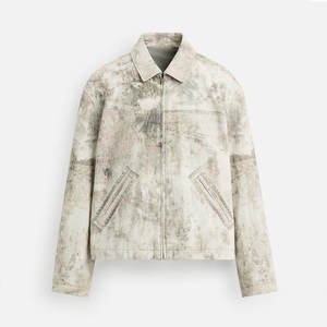 Oversized Vintage Denim Wash <b>Jacket</b> for Men Custom Men's Vintage <b>Zip</b>-<b>up</b> Worker <b>Jacket</b> Outdoor Twill <b>Jacket</b> - Product Image 3