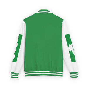 Chaqueta universitaria de forro polar verde y blanco Iota con cintas bordadas - Artículos griegos personalizados para hermandades, alumnas y equipamiento escolar, cortavientos y térmica - Product Image 6