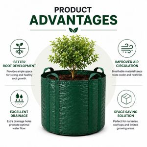 High Quality 500L HDPE <b>Planter</b> Grow Bag with 4 Heavy Duty Handles UV Resistant <b>Tree</b> Nursery Planting Container - Product Image 3