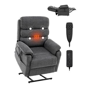 Poltrona Reclinabile Comoda con Doppio Motore, Massaggio e Riscaldamento, con USB per Anziani - Product Image 1