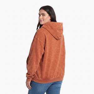 Sudadera con capucha de maternidad para mujer, 100% algodón polar, estilo holgado, con efecto acid wash, para invierno - Product Image 2