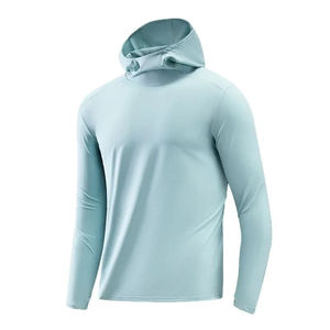 Camisa de Pesca con Capucha de Manga Larga Blanca para Hombre, Protección UPF 50 Anti-UV, Color Sólido, Transpirable, de Secado Rápido, para Actividades al Aire Libre - Product Image 5