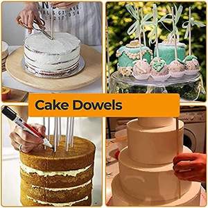 Bâtonnets à gâteau en bambou (30,5 cm x 5 mm) - Bâtons artisanaux en bois non finis, bois dur naturel, style européen, haute qualité, pour artisanat de mariage - Product Image 2