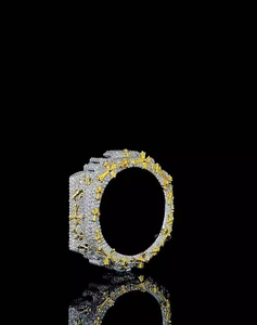 Cadran de montre octogonal personnalisé Hip Hop Iced Out en acier inoxydable avec cadre de protection en cristal pour montres de luxe pour hommes - Product Image 4