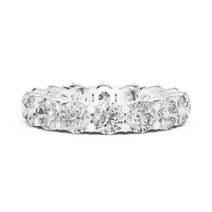Anillo de Boda Unisex de Lujo con Diamantes Sintéticos de 4.80 CTW, Color E, Corte Brillante Redondo, Plata 925, Banda Completa de Eternidad con 16 Piedras - Product Image 1