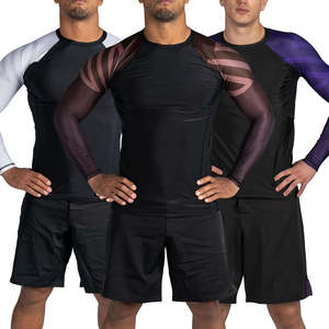 Camiseta de compresión de manga corta transpirable con sublimación MMA de talla grande, con logotipo personalizado, mezcla de poliéster y spandex. - Product Image 2