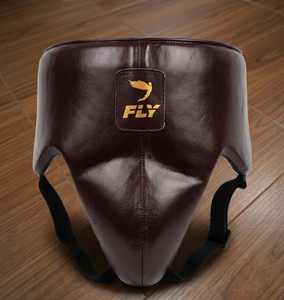 Fly Boxing Groin Guard <b>Custom</b> Logo Real Leather Breathable Lace-up Closure Unisex Training <b>Cup</b> Protector - Product Image 1