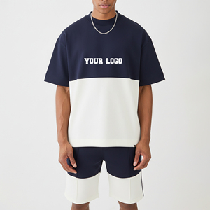 2026 New Arrived Summer Casual Wear Streetwear Short Set Custom Silk Screen Printed Logo 100% Cotton Solid Eco-Friendly - Product Image 1