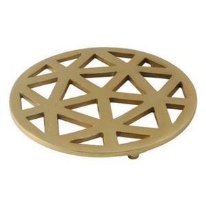 Handcrafted Geometric Brass Coaster Set | Heavy Duty Metal Drink Mat | Modern Luxury Tableware & Hotel Supplies Metal Coasters - Product Image 3