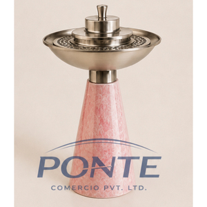 Quemador de Incienso Moderno de Resina de Mármol Rosa, Elegante Mabkhara Árabe de Metal Plateado para Oud e Incienso, Decoración Premium para el Hogar - Product Image 1