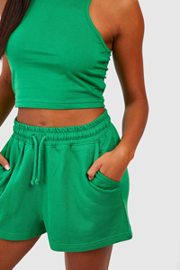 Conjunto de Dos Piezas Verde para Mujer, Nuevo Modelo 2026, Top Corto sin Mangas y Shorts por Encima de la Rodilla, Estilo Casual para Primavera/Verano, en Oferta - Product Image 6
