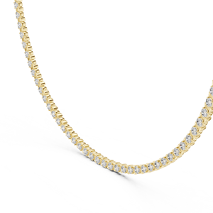 Collar de tenis único de oro amarillo de 18 quilates adornado con diamantes redondos cultivados en laboratorio para fiestas, bodas, uso diario y de oficina. - Product Image 1