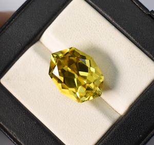 Zafiro amarillo de Ceilán de corte hexagonal elegante de 18x13 mm, 18.10 quilates, piedra preciosa suelta para la fabricación de joyas. - Product Image 5