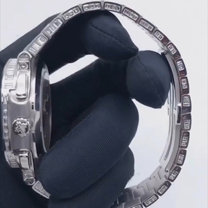 นาฬิกา Moissanite ที่ได้รับการรับรองจากเครื่องทดสอบเพชร | VVS สุดหรูรูปโครงกระดูกเย็นขายส่ง - Product Image 4