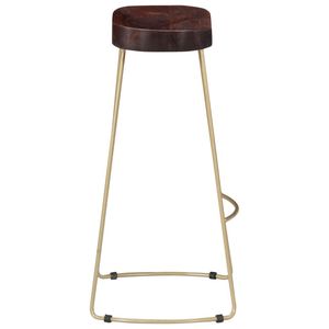 Set di 2 sgabelli da bar marrone noce con finitura in ottone, eleganti e resistenti - Product Image 5